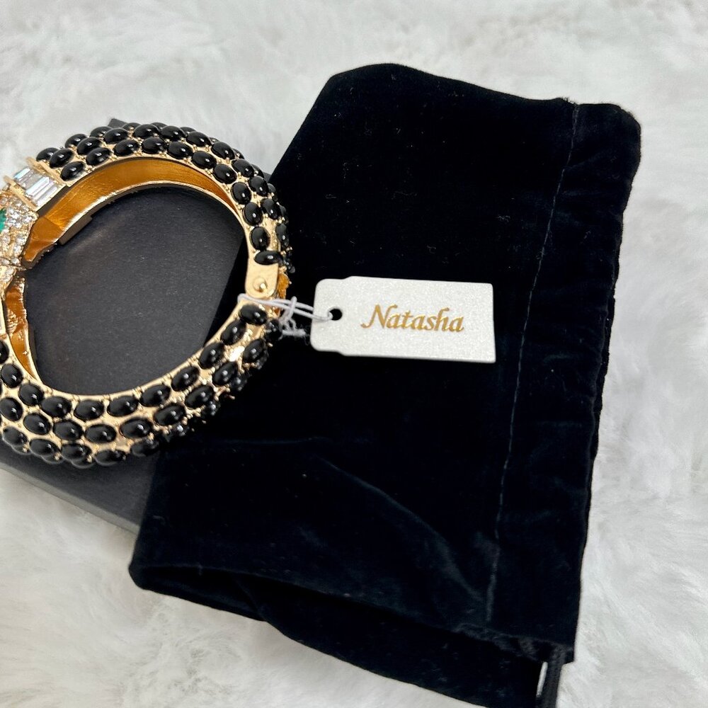 Natasha Couture Gold & Black Panther Bracelet - Picture 6 of 13